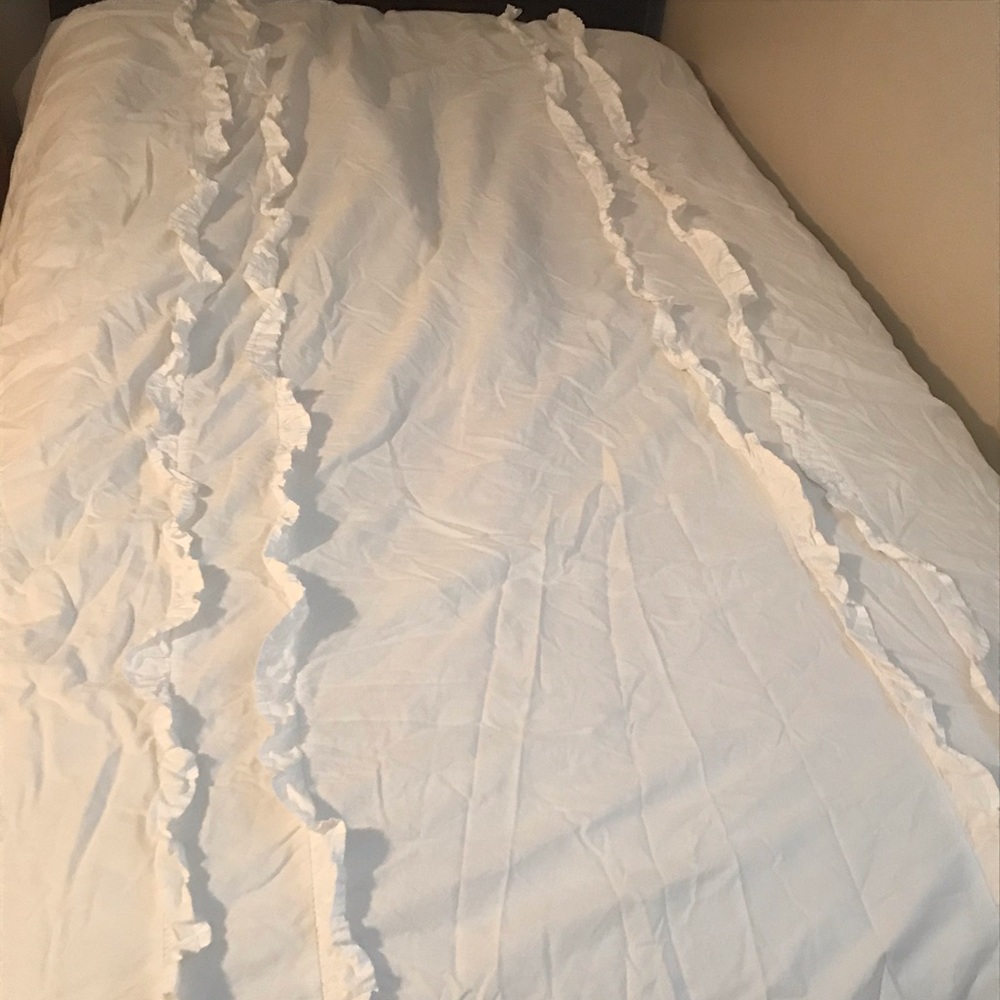 twin shabby chic white comforter set